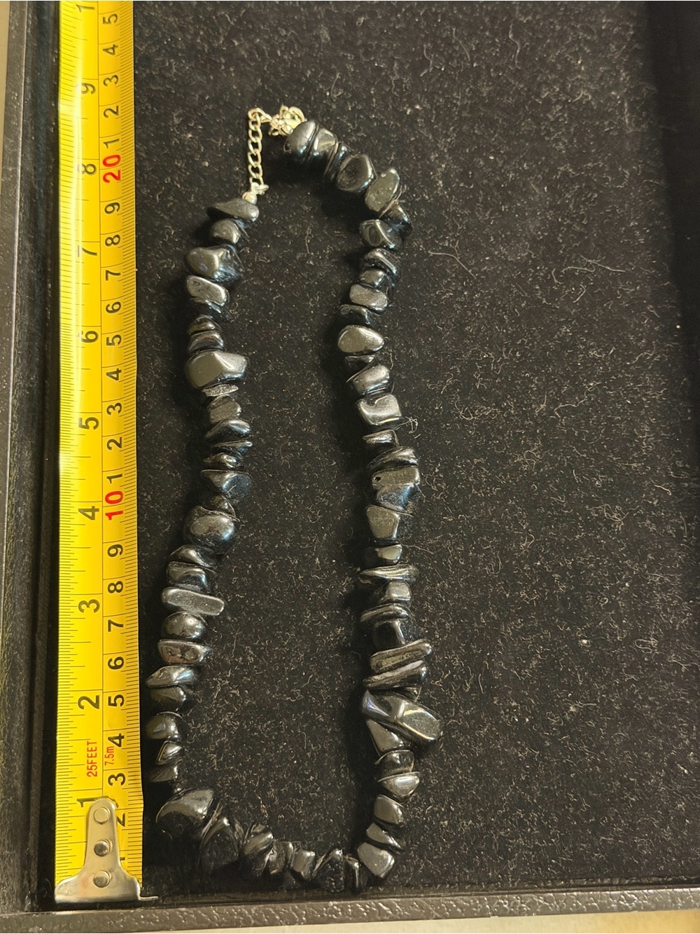 Classic Vintage Women's Hematite Chip Handmade Beaded Necklace - Black